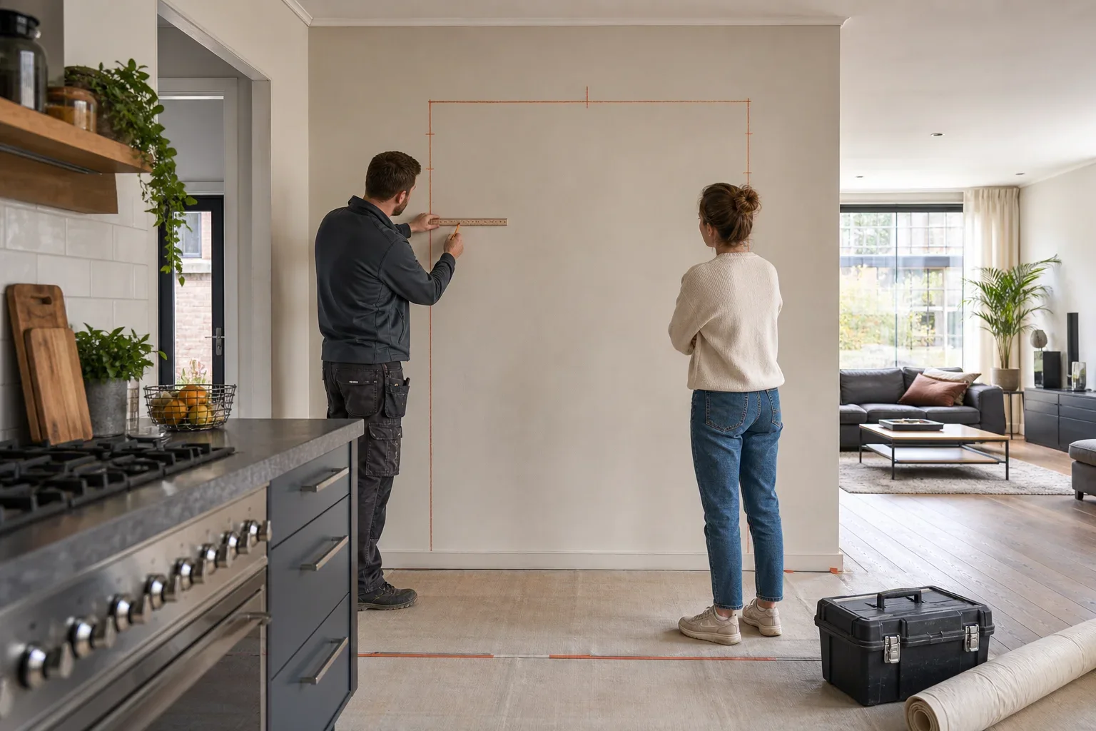 Draagmuur verwijderen open keuken